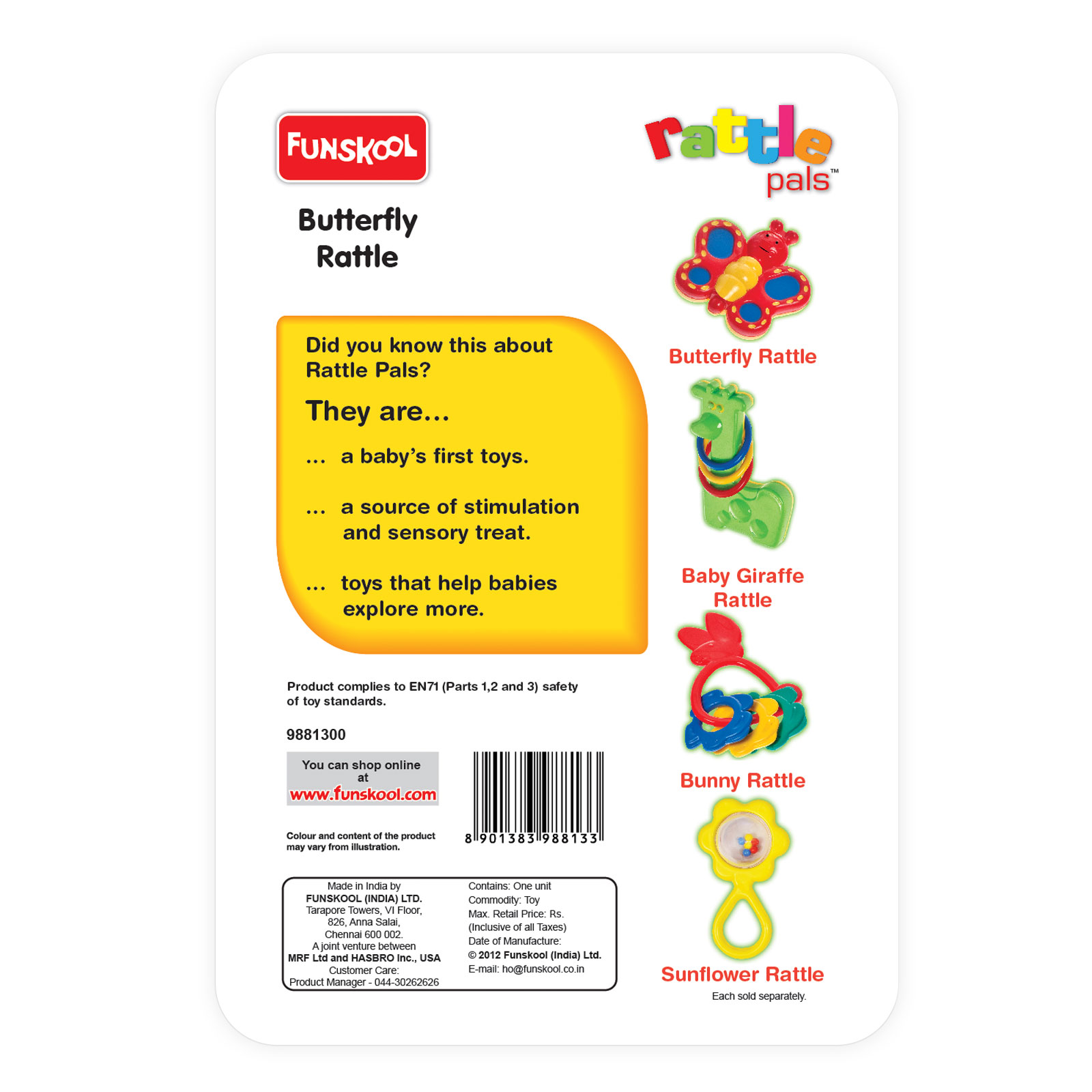 Funskool Giggles Butterfly Rattle