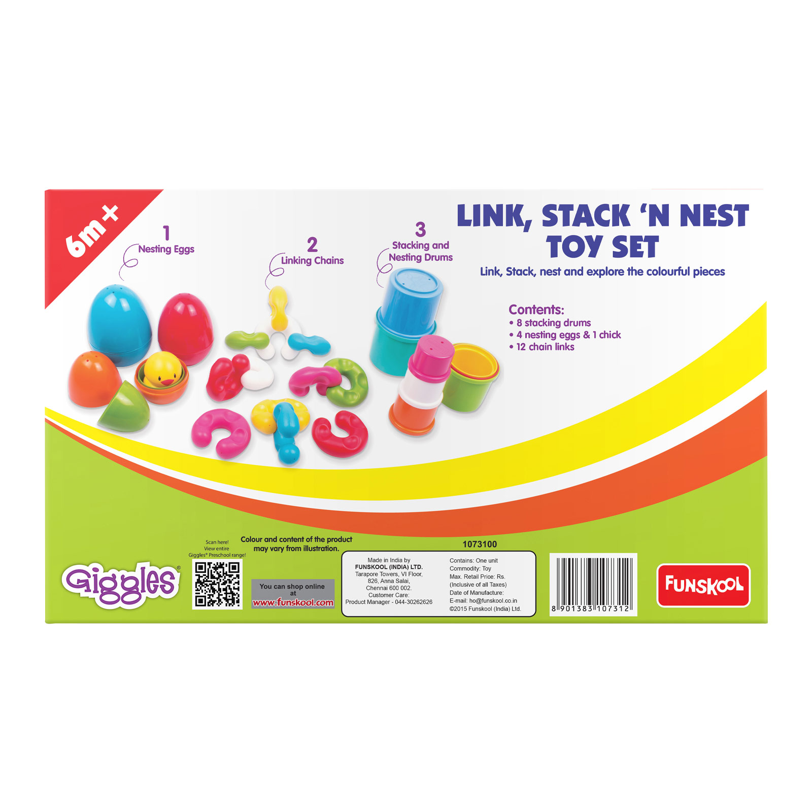 Funskool Giggles Link Stack N Nest Toy Set