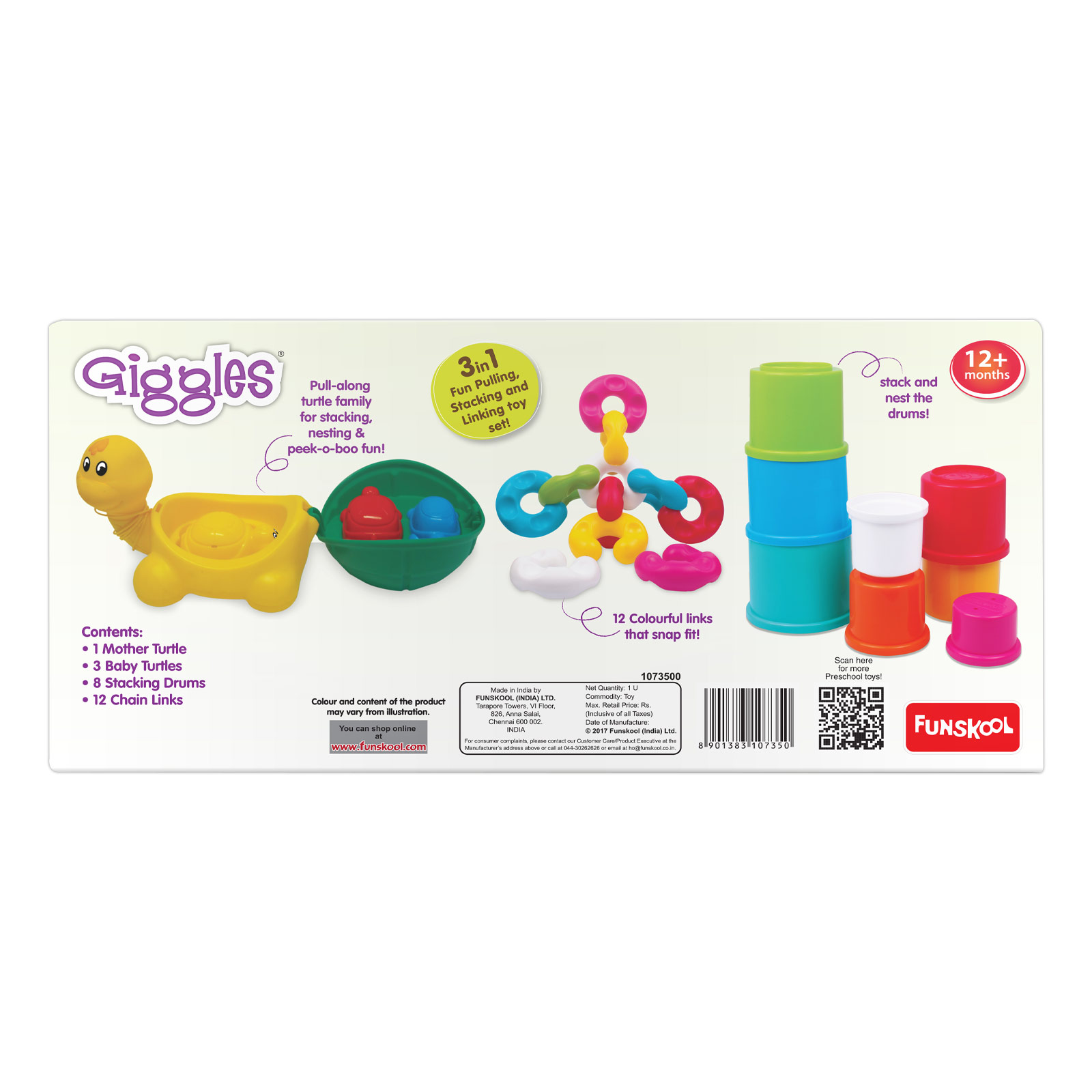 Funskool Giggles Pull Stack 'N Link Toy Set