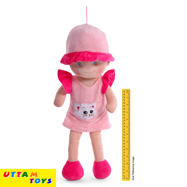 My Baby Excels Plush Doll Baby Pink With Cat Print 45 CM