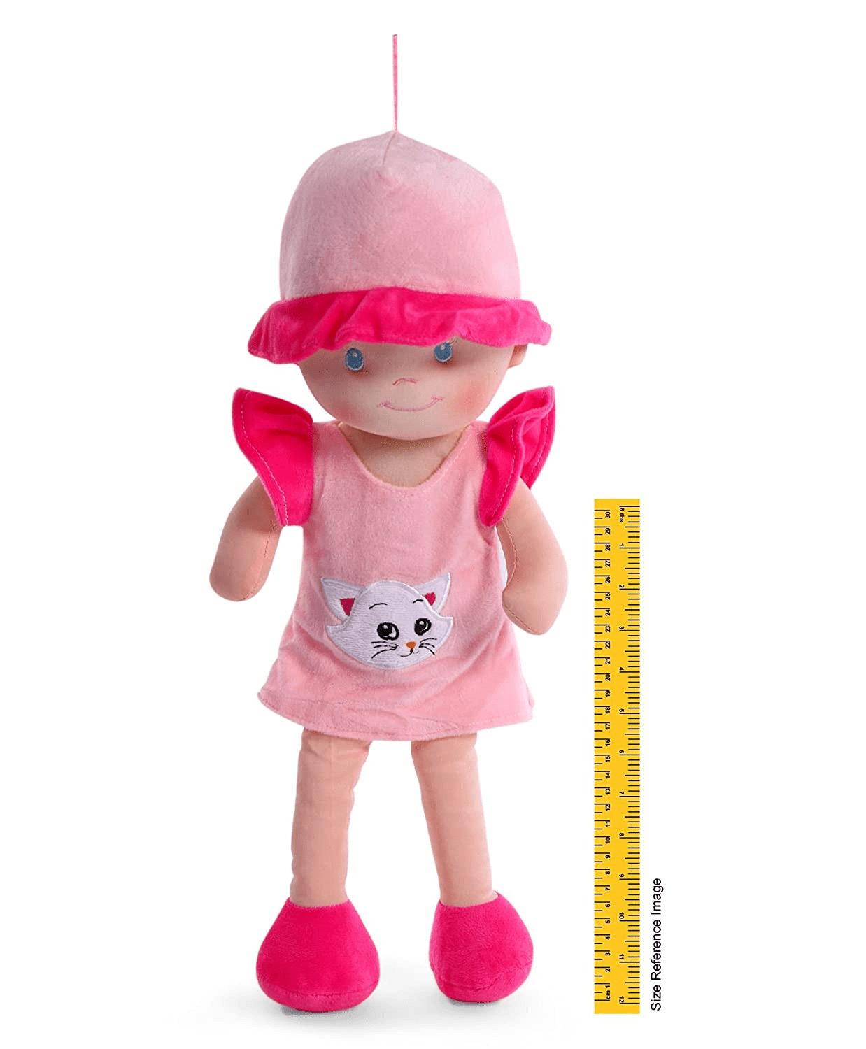 My Baby Excels Plush Doll Baby Pink With Cat Print 45 CM