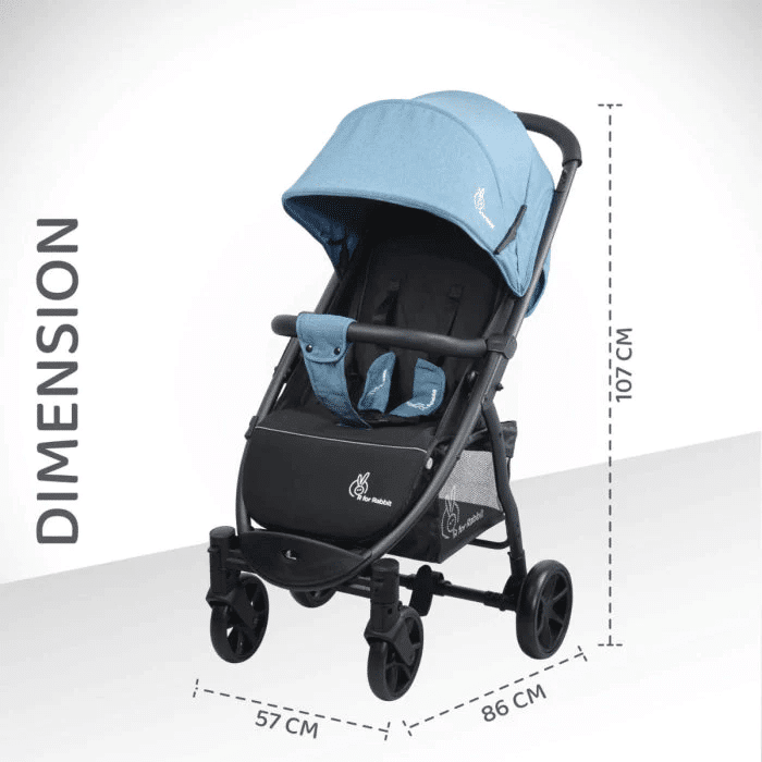 R for Rabbit Falcon Flight Stroller - Easy to Carry & Store, Multi Position Recline, Basket, Rear Brake