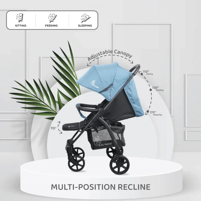 R for Rabbit Falcon Flight Stroller - Easy to Carry & Store, Multi Position Recline, Basket, Rear Brake