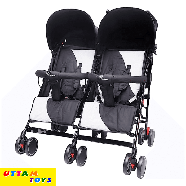 R For Rabbit Ginny and Johnny Stroller - Compact Fold, Dual Basket, Multi-Postion Recline Seat, Rear Brake