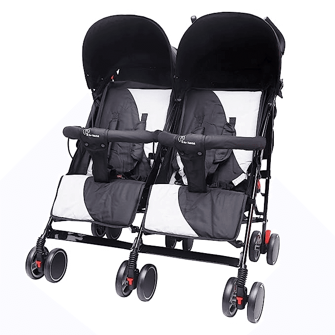 R For Rabbit Ginny and Johnny Stroller - Compact Fold, Dual Basket, Multi-Postion Recline Seat, Rear Brake