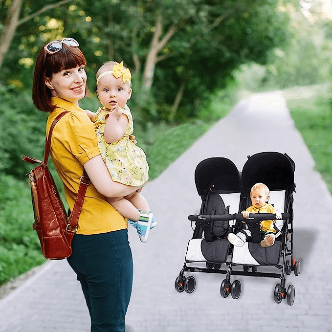 R For Rabbit Ginny and Johnny Stroller - Compact Fold, Dual Basket, Multi-Postion Recline Seat, Rear Brake