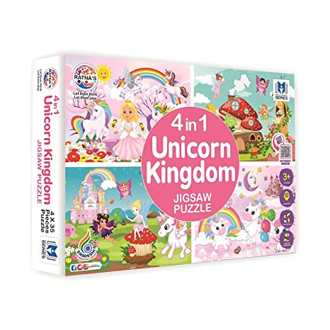 Ratna's 4 in 1 Unicorn Kingdom Jigsaw Puzzle for Kids