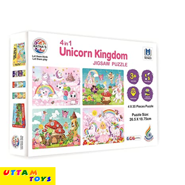 Ratna's 4 in 1 Unicorn Kingdom Jigsaw Puzzle for Kids