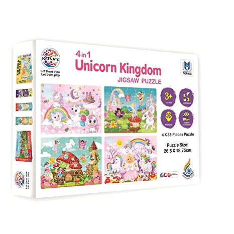 Ratna's 4 in 1 Unicorn Kingdom Jigsaw Puzzle for Kids