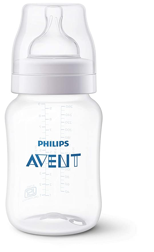 Philips Avent 260ml Classic Plus Feeding Bottle (Single Pack), White Colour