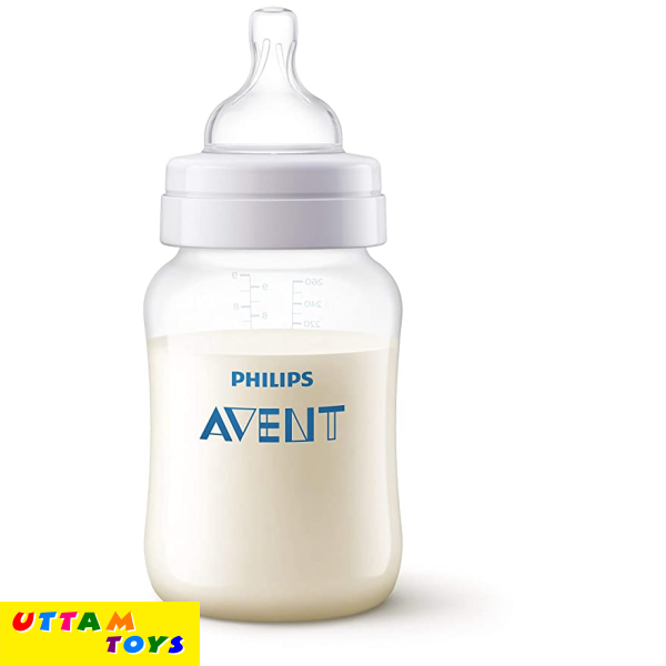 Philips Avent 260ml Classic Plus Feeding Bottle (Single Pack), White Colour