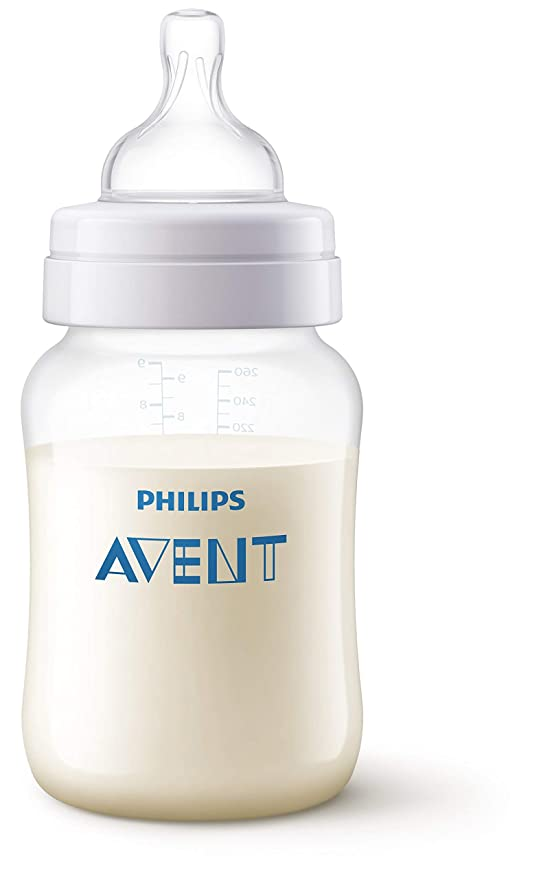 Philips Avent 260ml Classic Plus Feeding Bottle (Single Pack), White Colour