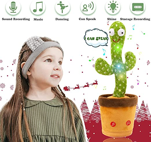 Uttam Toys Dancing Cactus Talking Plush Toy with Singing & Recording Function