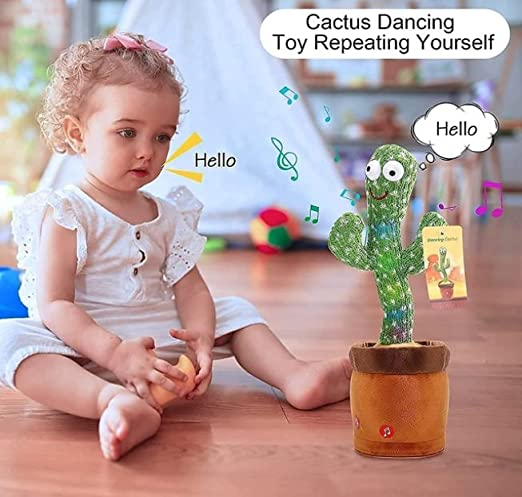 Uttam Toys Dancing Cactus Talking Plush Toy with Singing & Recording Function