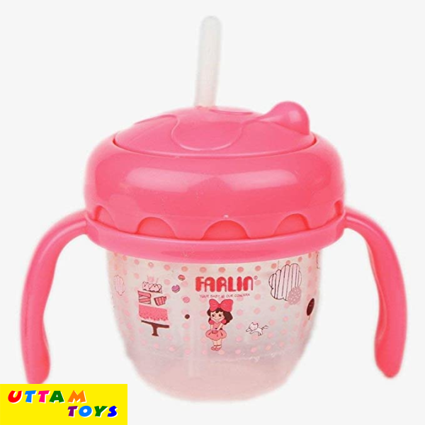 Farlin Gulu Gulu Straw Drinking Cup 120Ml (Pink)