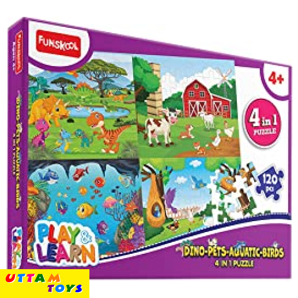 Funskool Play & Learn Dino Pets Aquatic Birds 4in1 Puzzle