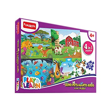 Funskool Play & Learn Dino Pets Aquatic Birds 4in1 Puzzle