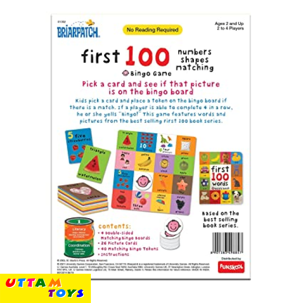 Funskool Games - First 100 Numbers Shapes Matching Bingo Game