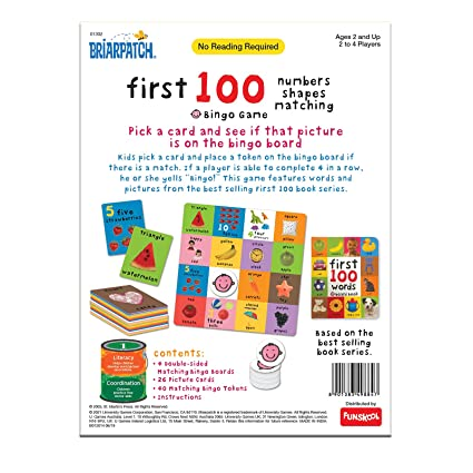 Funskool Games - First 100 Numbers Shapes Matching Bingo Game