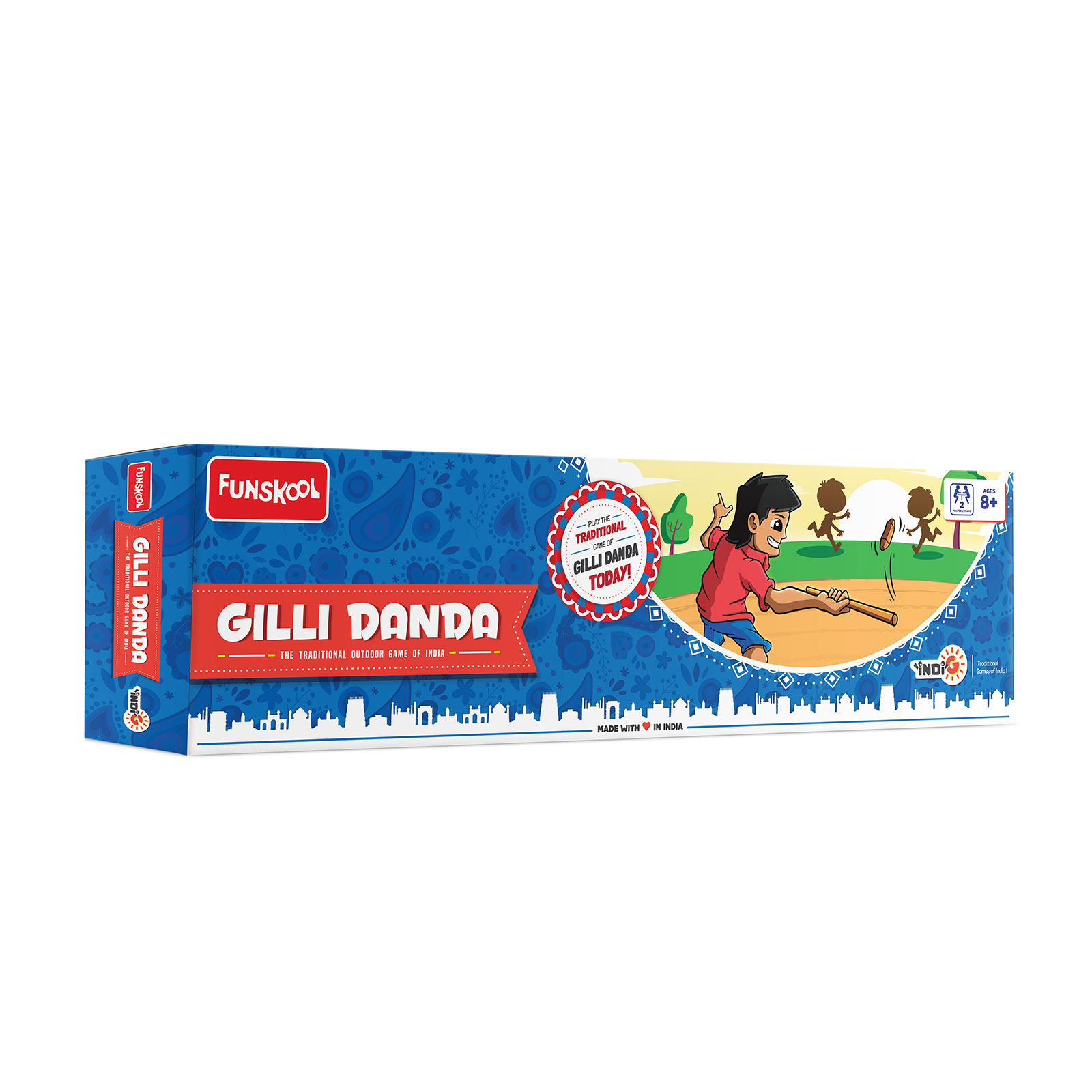 Funskool Gilli Danda / Wooden Gilli and dhanda Included