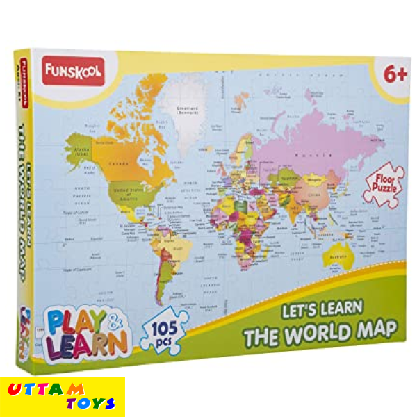 product featue image World Map Puzzle Comes with 105 puzzle pieces, this floor sized puzzle will help your child learn about the countries and their flags. product featue image Puzzle Let your kids or parents train their problem solving and thinking skills with this floor puzzle, or use it as a way to relieve stress after a long day at work. It's great for the whole family product featue image A Gift Everyone Will LOVE jigsaw puzzles are the perfect choice! Give your loved ones hours of entertainment. product featue image Recommended for kids aged above 6+ This Jigsaw Puzzle is recommended for kids aged above 6+. It helps to improve geographical knowledge.