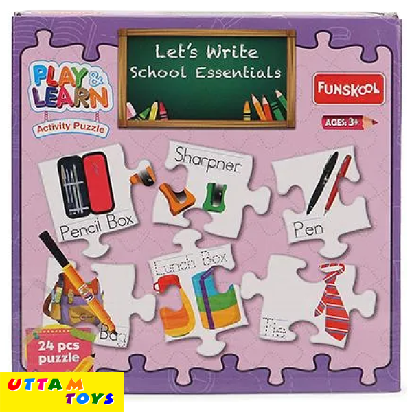 Funskool Let's Write School Essentials Puzzle Purple - 24 Pieces