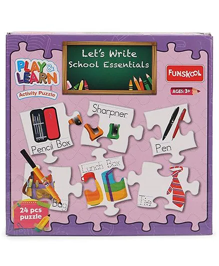 Funskool Let's Write School Essentials Puzzle Purple - 24 Pieces