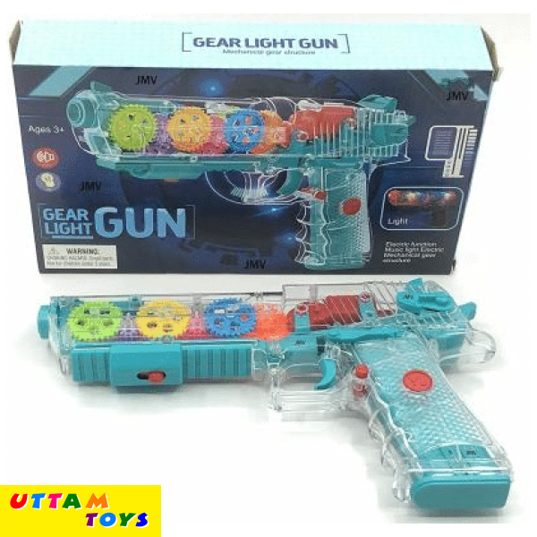 Musical Light Mechanical Gear Structure Gun