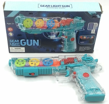 Musical Light Mechanical Gear Structure Gun