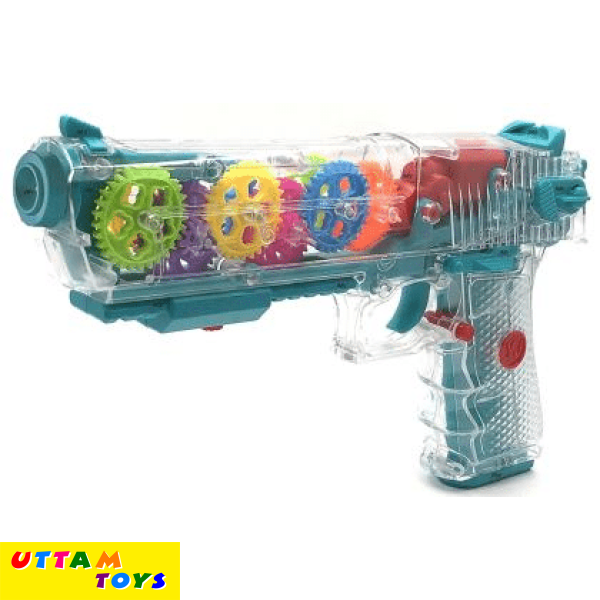 Musical Light Mechanical Gear Structure Gun