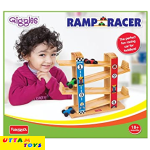 Funskool Giggles - Ramp Racer, Wooden Racing Toy with 3 Mini Cars