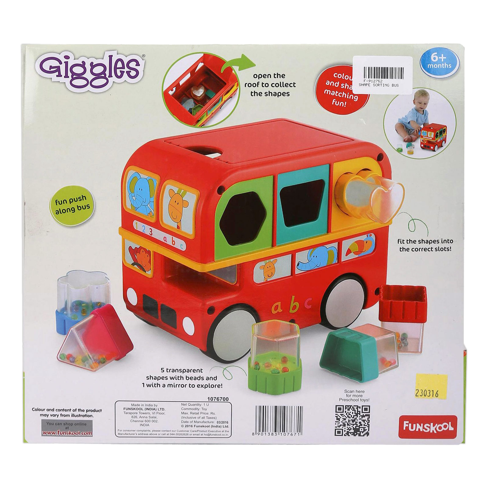 Funskool Giggles Shape Sorting Bus