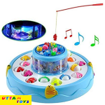 Uttam Toys Toyshine Fish Catching Game Big with 26 Fishes and 4 Pods, Includes Music, Lights (Battery Included) - Multi-Color