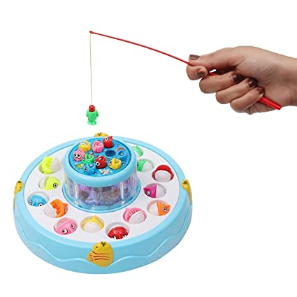 Uttam Toys Toyshine Fish Catching Game Big with 26 Fishes and 4 Pods, Includes Music, Lights (Battery Included) - Multi-Color