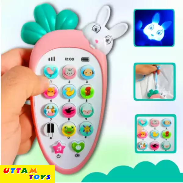 Uttam Toys Kids Musical Mobile Phone Toy with 3D Lights & Hanging Rope