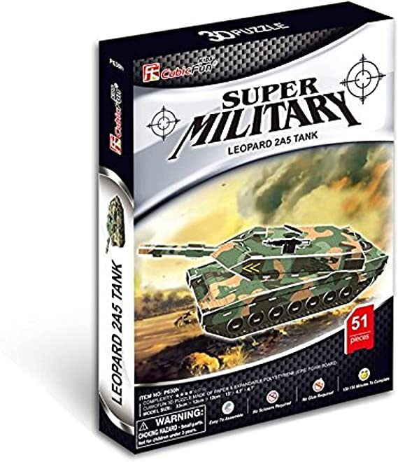 Cubic Fun Super Military Leopard Tank 3D Puzzle - 51 Pieces