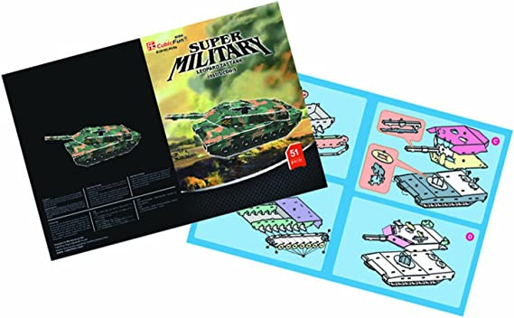 Cubic Fun Super Military Leopard Tank 3D Puzzle - 51 Pieces