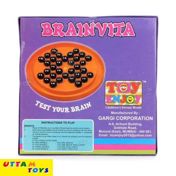 KidsBazaar Toyenjoy Brainvita Game - Orange Black Party & Fun Games Board Game