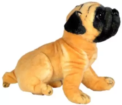 Uttam Toys Soft Toy Pug Dog - 32 cm (Brown)