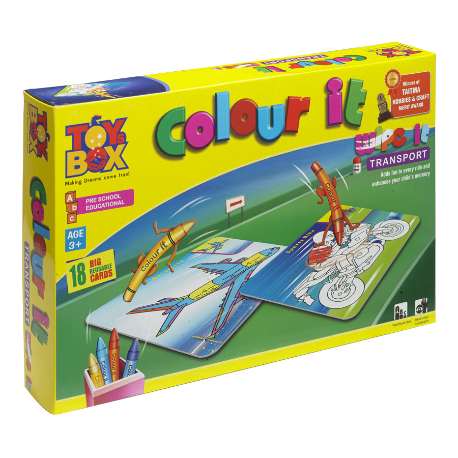 Toy Box Colour It Wipe It Transport