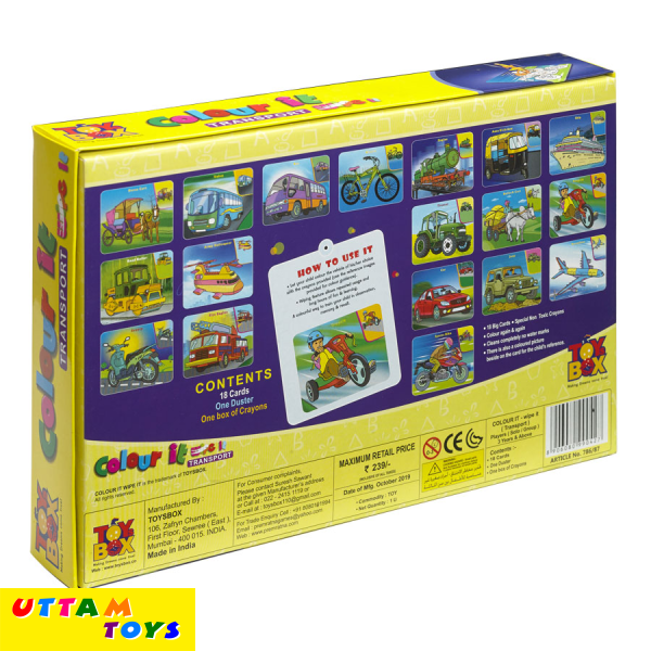 Toy Box Colour It Wipe It Transport