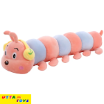 Uttam Toys Caterpillar Shape Plush Doll Stuffed Toy Throw Pillow Plaything (Pink)