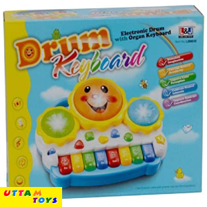 Drum Keyboard Musical Toys with Flashing Lights, Animal Sounds and Songs