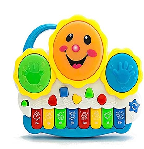 Drum Keyboard Musical Toys with Flashing Lights, Animal Sounds and Songs