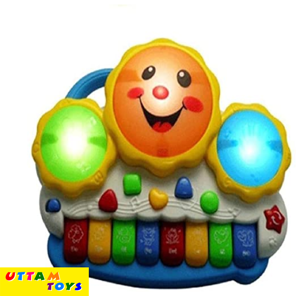 Drum Keyboard Musical Toys with Flashing Lights, Animal Sounds and Songs