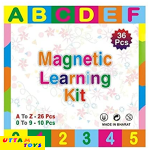 Uttam Toys Magnetic Educational Alphabets and Numbers Kit (Multicolor) 36 Pcs