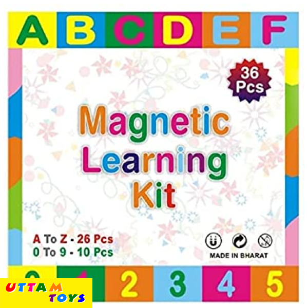 Uttam Toys Magnetic Educational Alphabets and Numbers Kit (Multicolor) 36 Pcs