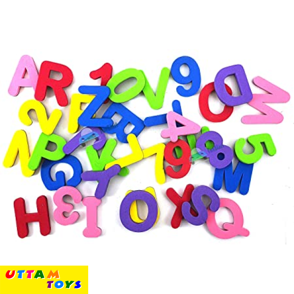 Uttam Toys Magnetic Educational Alphabets and Numbers Kit (Multicolor) 36 Pcs