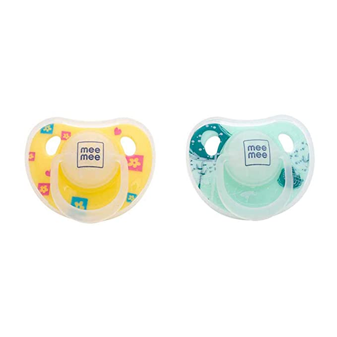 Mee Mee Baby Pacifier (Orthodontic Nipple, Yellow/Green)