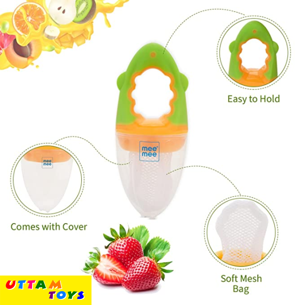 Mee Mee Fruit and Food Nutritional Feeder with Soft Mesh Sack (Orange/Green)